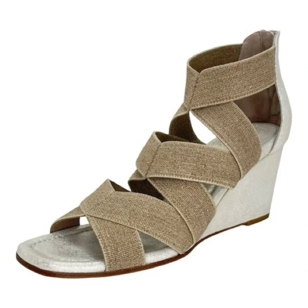 Donald Pliner Haze Stretch‎ Fabric Slip On Wedge Sandals Size 8.5